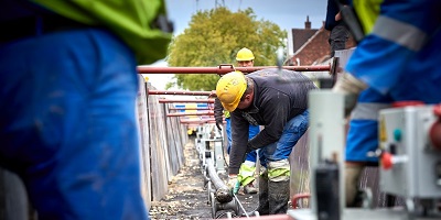 Aanleg van een ondergrondse verbinding
