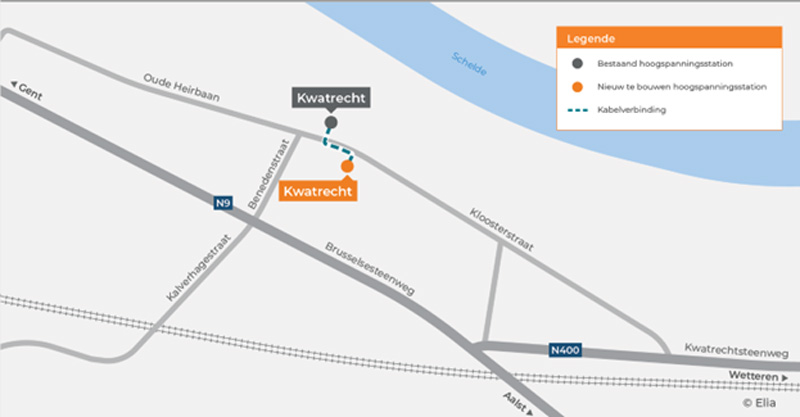 Modernisation et extension du poste à haute tension de Kwatrecht (Melle)