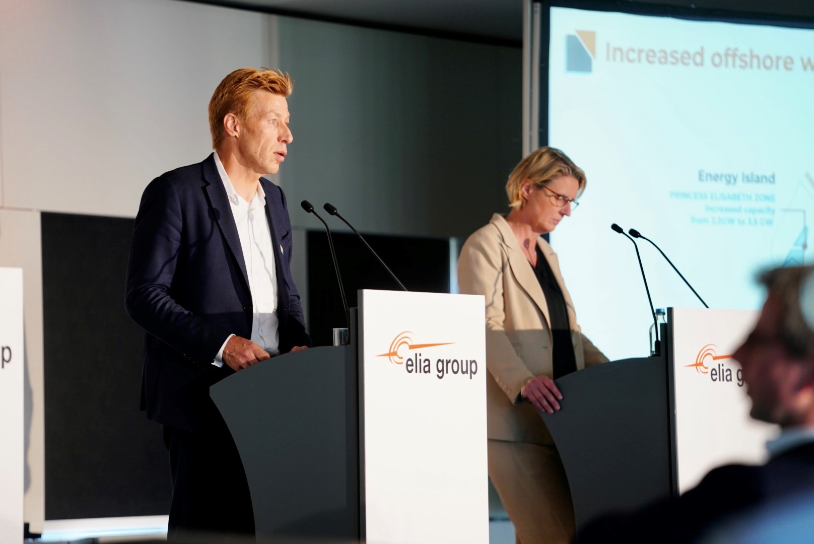 Chris Peeters and Catherine Vandenborre at the Elia Group's Annual General Meetings